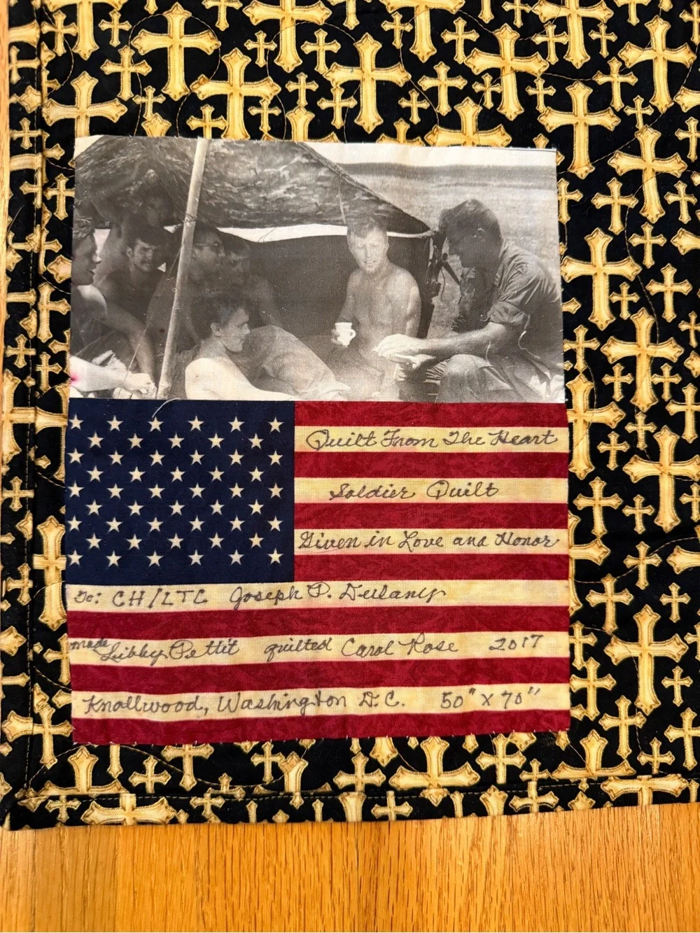 Soldier’s Quilt of Valor, 68”x48” U.S. Army Special Forces Handmade Honor Patch